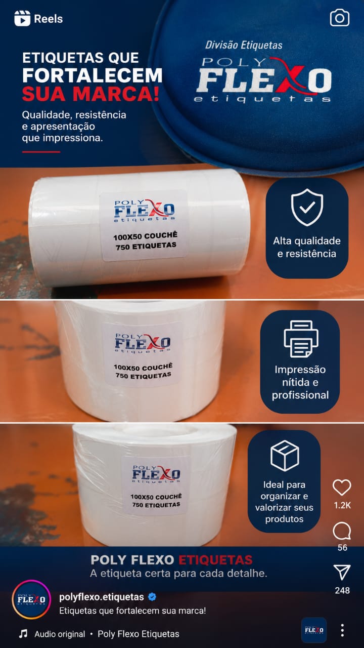 Rolos de etiquetas Poly Flexo